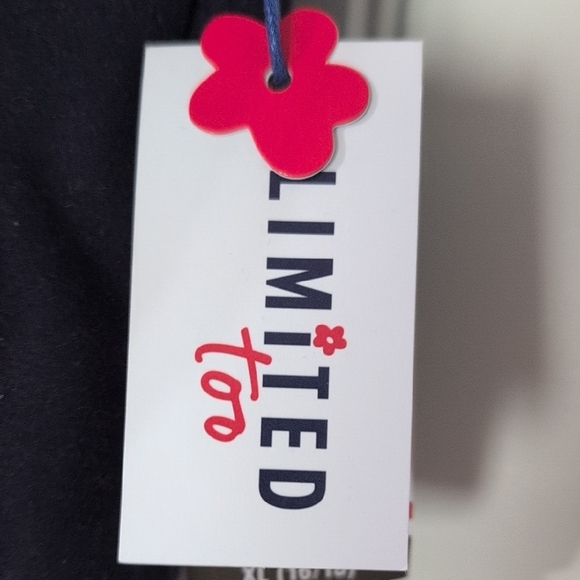 Limited Too Navy and White Letterman Jacket with Green Patch - Picture 3 of 8